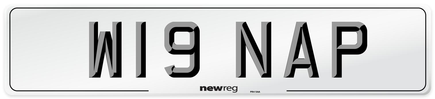 W19 NAP Number Plate from New Reg